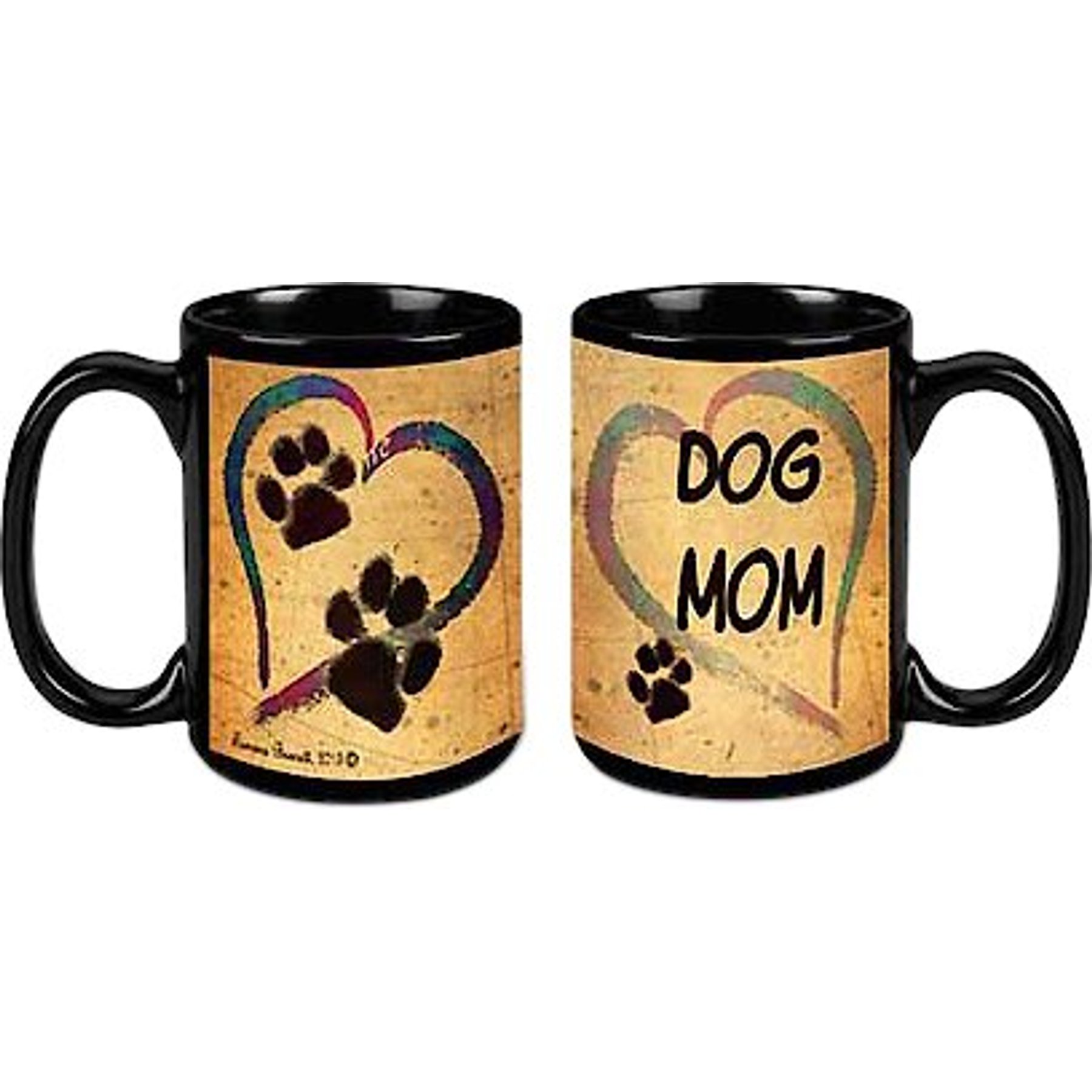"Dog Mom" Coffee Mug, 15-oz, Pet Gifts USA Pawmarks on My Heart