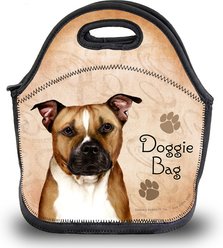 Pet Gifts USA Pit Bull Brown & White Drop Pawtastic Lunch Tote Bag, 12 x 12 x 0.5-in