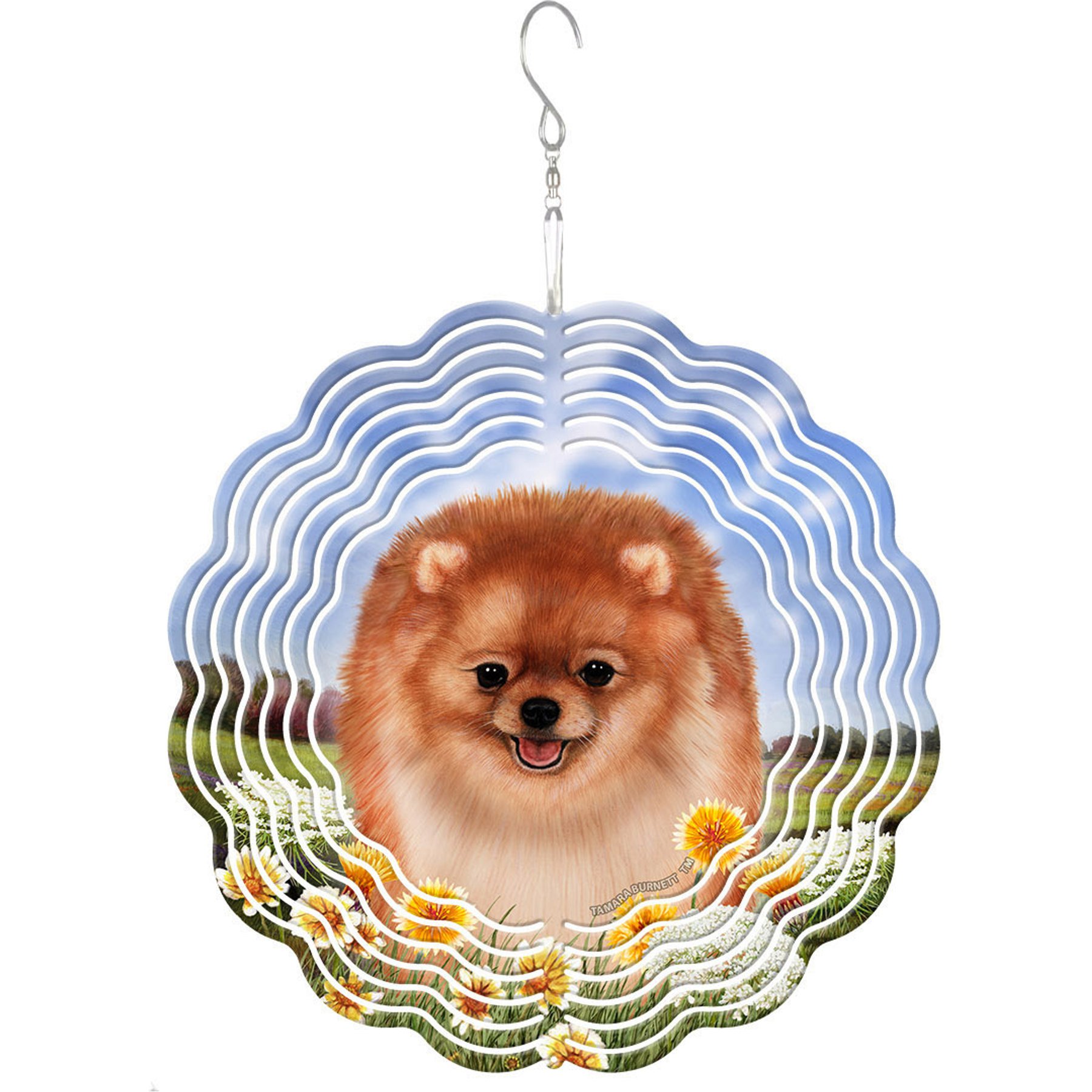Pet Gifts USA Pomeranian Orange Wind Spinnie Outdoor Decor