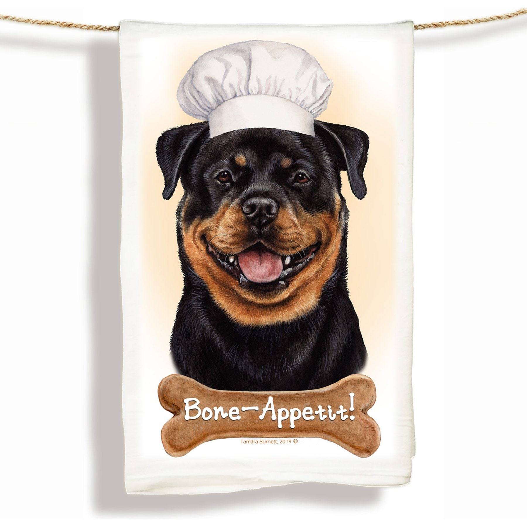 Pet Gifts USA Rottweiler Flour Sack Towel, 28 x 27-in