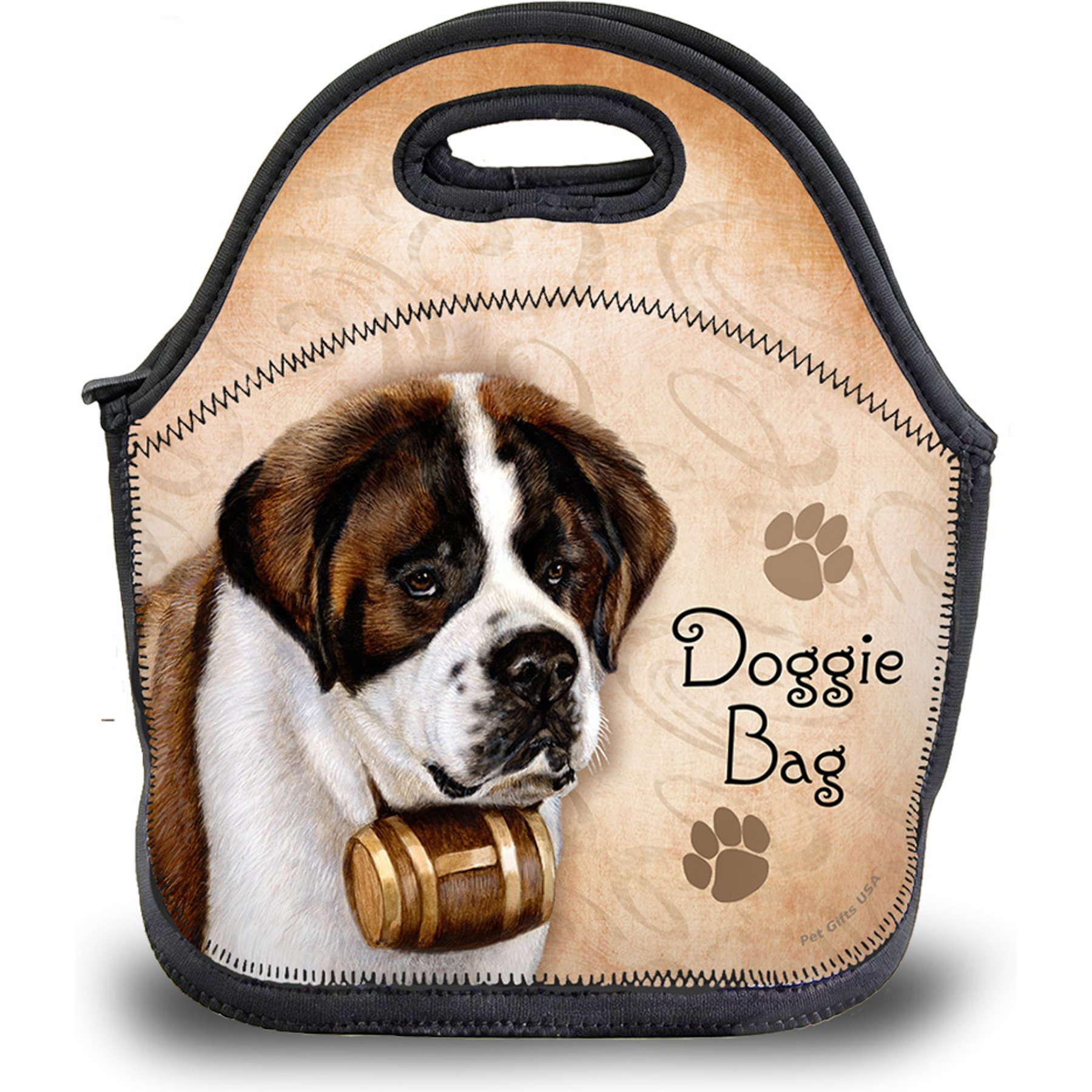 Pet Gifts USA Saint Bernard Pawtastic Lunch Tote Bag, 12 x 12 x 0.5-in