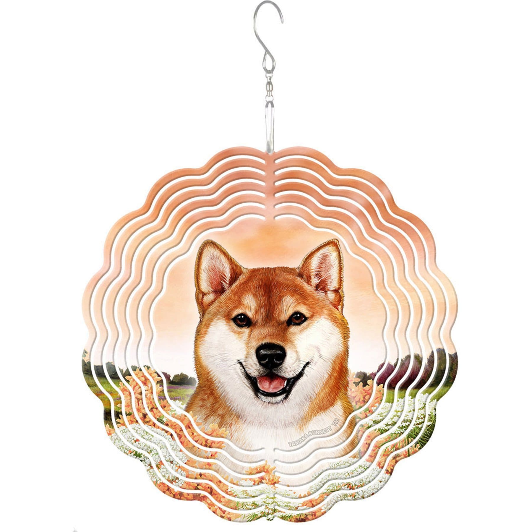 Pet Gifts USA Shiba Inu Red & White Wind Spinnie Outdoor Decor