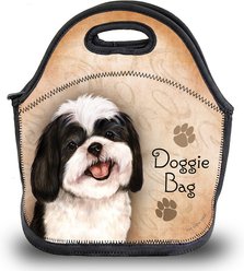 Pet Gifts USA Shih Tzu Black & White Pawtastic Lunch Tote Bag, 12 x 12 x 0.5-in