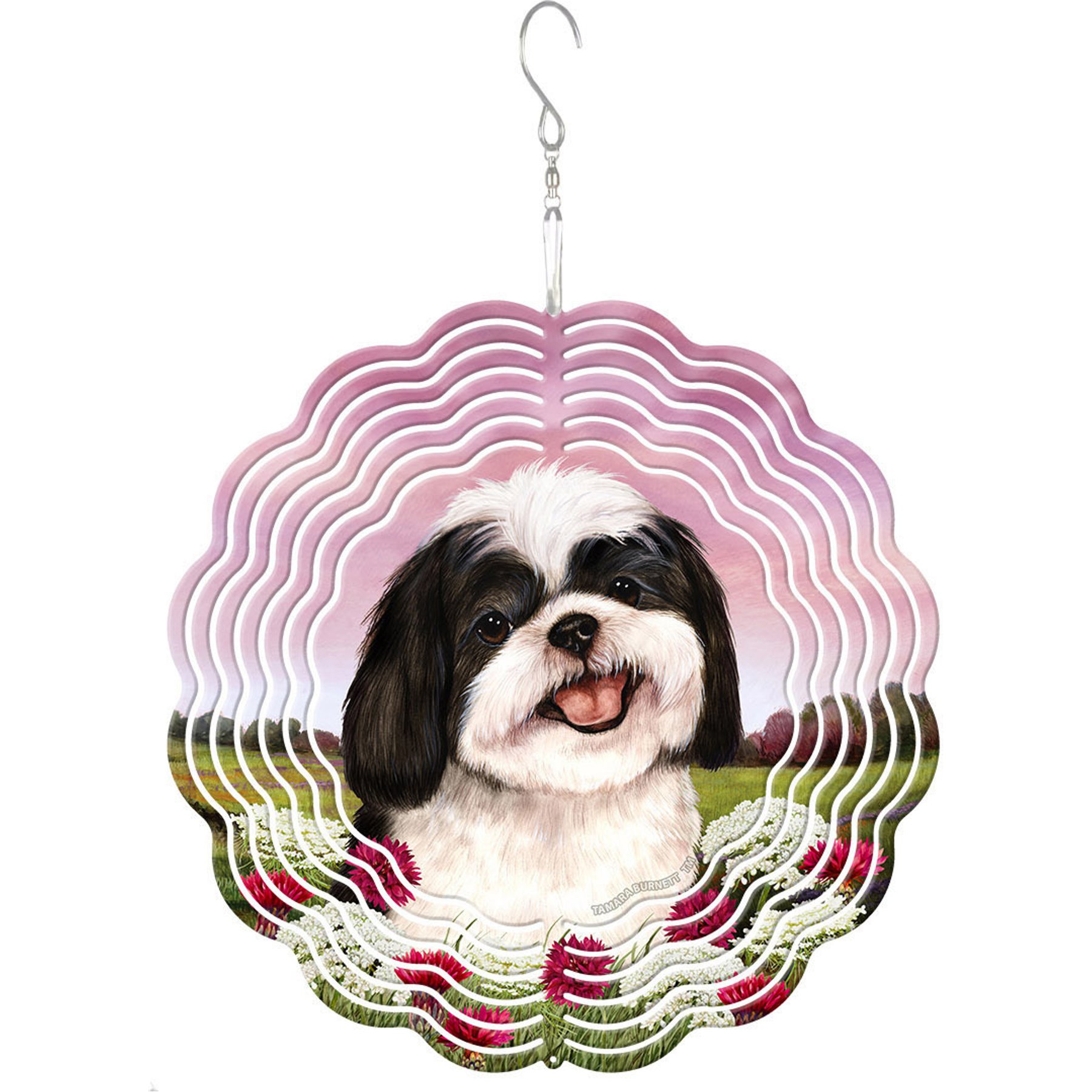 Pet Gifts USA Shih Tzu Black & White Wind Spinnie Outdoor Decor