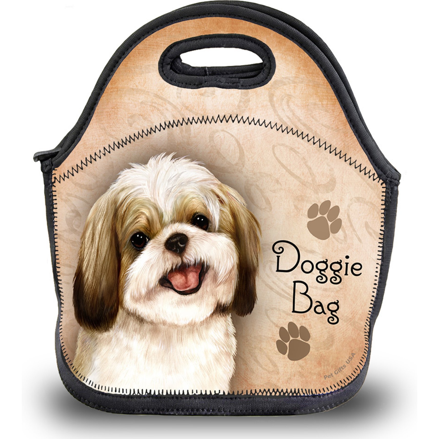 Pet Gifts USA Shih Tzu Gold & White Pawtastic Lunch Tote Bag, 12 x 12 x 0.5-in