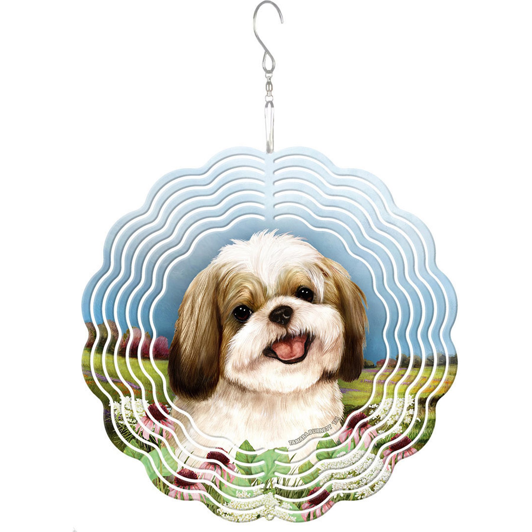 Pet Gifts USA Shih Tzu Gold & White Wind Spinnie Outdoor Decor