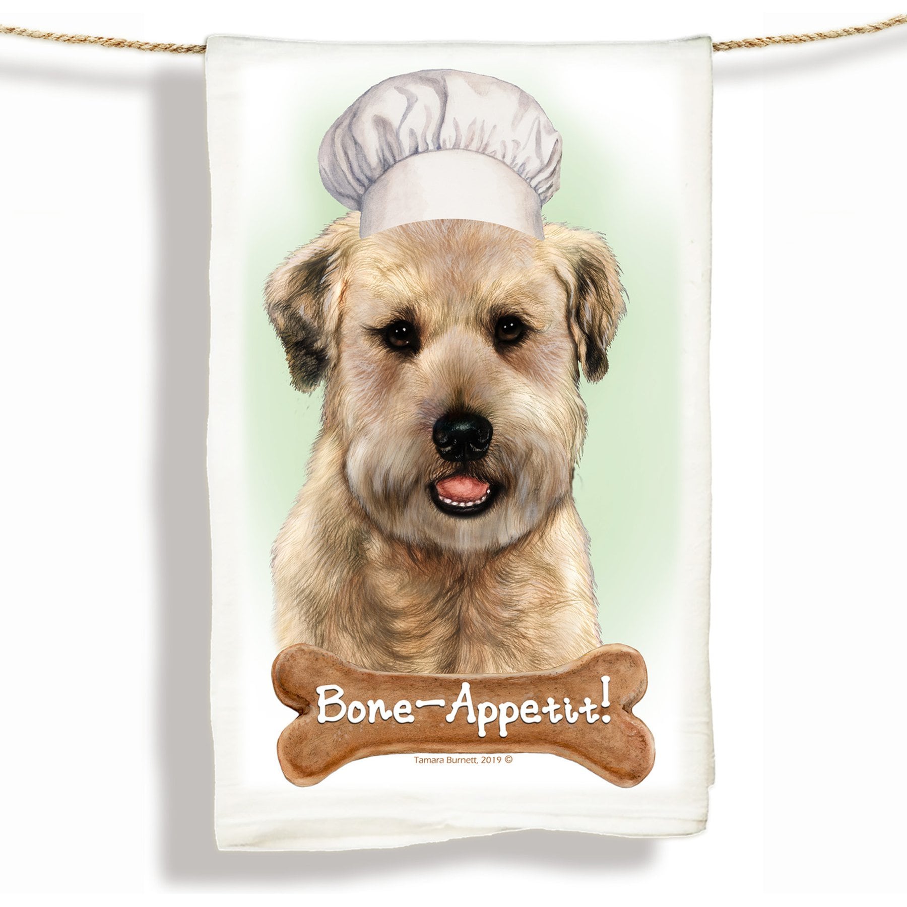 Pet Gifts USA Soft Coated Wheaten Puppy Cut Flour Sack Towel, 28 x 27-in