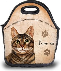 Pet Gifts USA Tabby Brown Pawtastic Lunch Tote Bag, 12 x 12 x 0.5-in