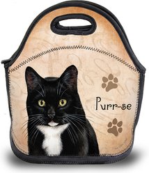 Pet Gifts USA Tuxedo Cat Black & White Pawtastic Lunch Tote Bag, 12 x 12 x 0.5-in