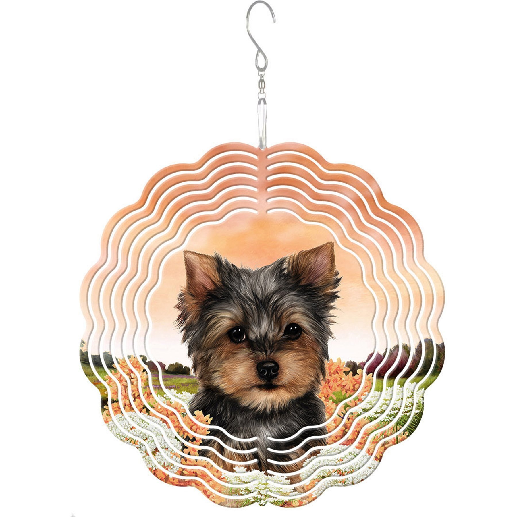 Pet Gifts USA Yorkie Puppy Wind Spinnie Outdoor Decor