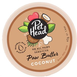 Pet Head On All Paws Coconut Cat & Dog Paw Butter Soothes & Nourishes Paws & Noses, 1.4-fl oz jar