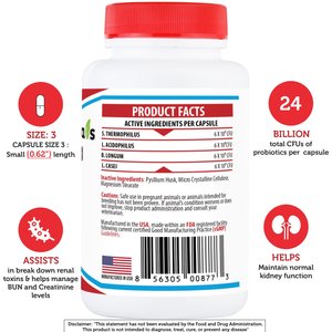Pet Health Pharma Azovast Plus Capsule Kidney Supplement for Dogs & Cats, 120 count