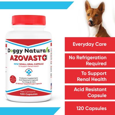 Show full view: Pet Health Pharma Azovast Plus Capsule Kidney Supplement for Dogs & Cats, 120 count slide 6 of 11