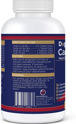 Show full view: Pet Health Pharma Cardio Heart Health Chicken Flavored Tablets Supplements for Cats & Dogs, 120 count slide 5 of 10