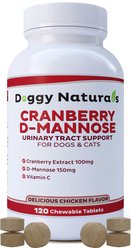 Pet Health Pharma Cranberry D-Mannose Urinary Tract Infection Support Cat & Dog Supplement, 120 count