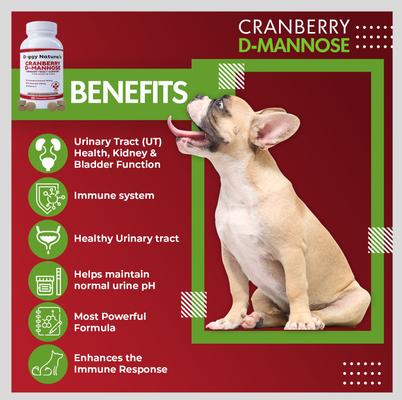Show full view: Pet Health Pharma Cranberry D-Mannose Urinary Tract Infection Support Cat & Dog Supplement, 120 count slide 8 of 10