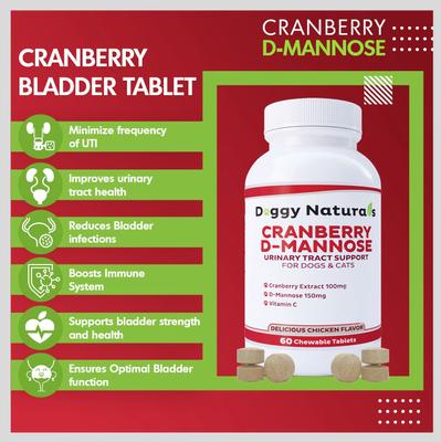 Show full view: Pet Health Pharma Cranberry D-Mannose Urinary Tract Infection Support Cat & Dog Supplement, 60 count slide 5 of 10
