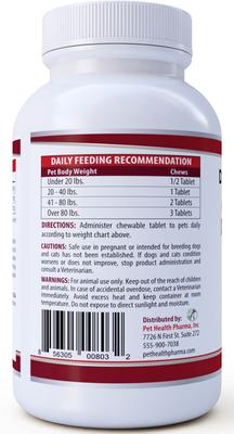Show full view: Pet Health Pharma Cranberry D-Mannose Urinary Tract Infection Support Cat & Dog Supplement, 60 count slide 6 of 10