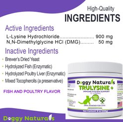 Pet Health Pharma Doggy Naturals Trulysine+ Powder Immune Supplement for Cats, 8-oz slide 2 of 8