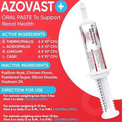 Show full view: Pet Health Pharma Oral Paste Azovast Plus for Dogs & Cats, 60 count slide 3 of 9