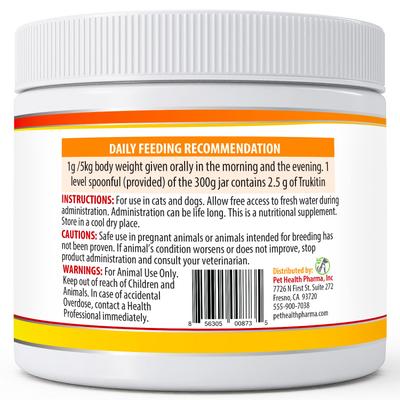 Show full view: Pet Health Pharma Trukitin Powder Kidney Supplement for Dogs & Cats, 300-g jar slide 7 of 9