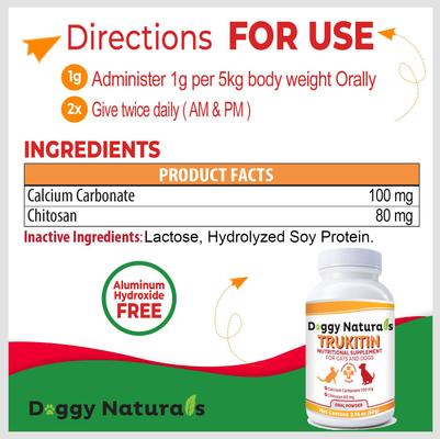 Show full view: Pet Health Pharma Trukitin Powder Kidney Supplement for Dogs & Cats, 60-g jar slide 3 of 9