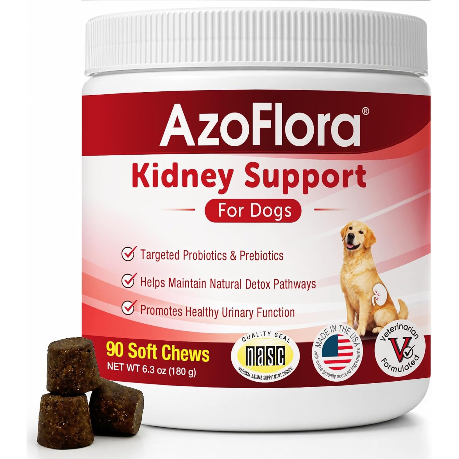 Pet Health Solutions Azoflora Kidney Support Dog Supplement, 90 count