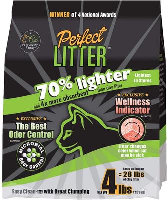 Show full view: Pet Healthy Brands Perfect Cat Unscented Clumping Natural Cat Litter, 4-lb bag slide 1 of 6