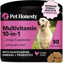 Pet Honesty 10-for-1 Multivitamin with Glucosamine Snacks Soft Chews Dog Supplement, 90 count & Pet Honesty Hemp Calming Anxiety & Hyperactivity Soft Chews Dog Supplement, 90 count slide 2 of 9