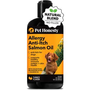 Pet Honesty Allergy Anti-Itch Salmon Oil Turkey Flavored Allergy & Itch Relief Supplement for Dogs, 16-fl oz bottle