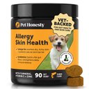 Pet Honesty Allergy Skin Health Salmon Flavored Allergy & Itch Relief, Omega-3 Supplement for Dogs, 90 count
