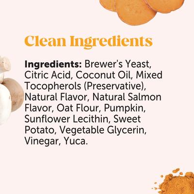 Show full view: Pet Honesty Allergy Support Salmon Flavored Colostrum & Turmeric Chews, Itchy Skin, Immune & Allergy Relief Supplement for Dogs, 180 count slide 5 of 13