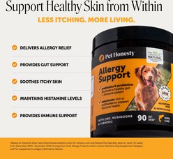 Pet Honesty Allergy Support Salmon Flavored Colostrum & Turmeric Chews, Itchy Skin, Immune & Allergy Relief Supplement for Dogs, 90 count slide 2 of 9