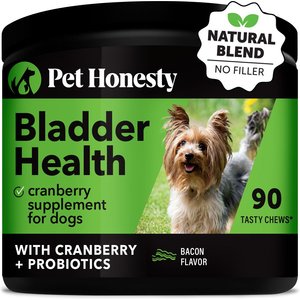 Pet Honesty Bladder Health Cranberry Bacon Flavored Soft Chews, Urinary & Kidney Supplement for Dogs, 90 count