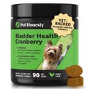 Pet Honesty Bladder Health Cranberry Chicken Flavored Soft Chews, Urinary & Kidney Supplement for Dogs, 90 count