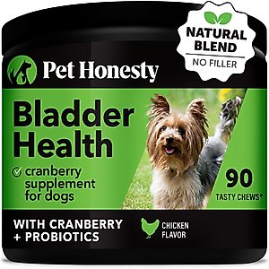 Pet Honesty Bladder Health Cranberry Chicken Flavored Soft Chews, Urinary & Kidney Supplement for Dogs, 90 count