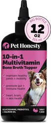 Pet Honesty Bone Broth & Salmon Oil Turkey Flavored Liquid Multivitamin for Dogs, 12-fl oz bottle