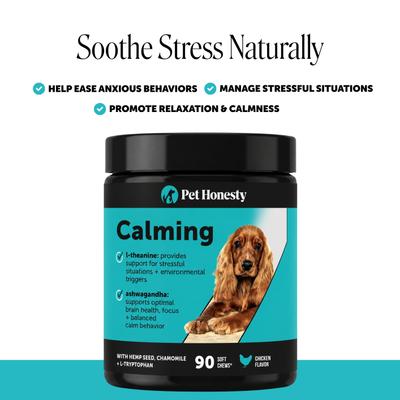 Show full view: Pet Honesty Calming Hemp Chicken Flavored Calming & Anxiety Chews Supplement for Dogs, 90 count slide 3 of 13