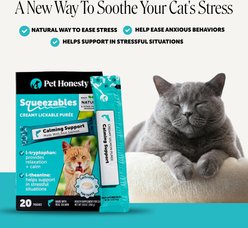Pet Honesty Calming Squeezables Salmon Flavored Creamy Lickable Puree Supplement for Cats, 20 count slide 2 of 9