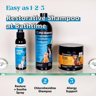 Show full view: Pet Honesty Chlorhexidine Antibacterial Itchy Skin, Allergy Relief & Sensitive Skin Dog Shampoo, 16-fl oz bottle slide 7 of 12