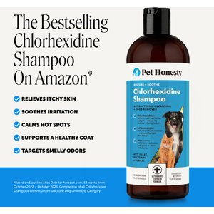 Pet Honesty Chlorhexidine Antibacterial Itchy Skin, Allergy Relief & Sensitive Skin Dog Shampoo, 16-fl oz bottle