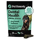 Pet Honesty Dental Health Fresh Sticks Mint Plaque Off Dental & Teeth Cleaning Dog Dental Chews, 16 count