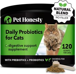 Pet Honesty Digestive Probiotics Chicken & Fish Flavored Powder for Cats, 4.2-oz Jar