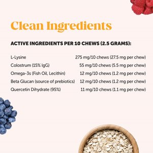 Pet Honesty Dual Texture Chicken Flavored Immune Support Lysine Chews for Cats, 3.7-oz pouch