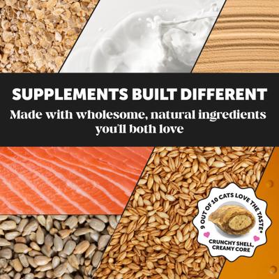 Show full view: Pet Honesty Dual Texture Chicken Flavored Multivitamin Omega-3 & Lysine Chews for Cats, 10.5-oz pouch slide 8 of 12