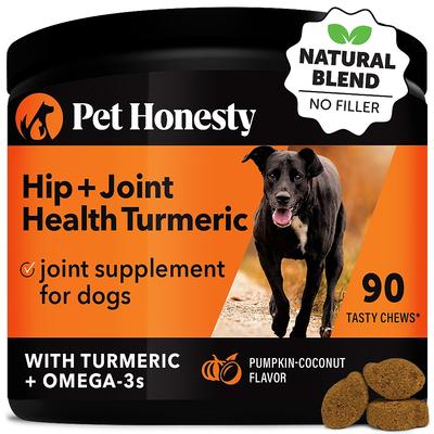 Show full view: Pet Honesty Duck Flavored Soft Chews Multivitamin for Senior Dogs + Turmeric Joint Health Pumpkin & Coconut Flavored Soft Chews Joint Supplement slide 6 of 9
