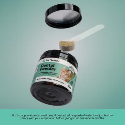 Show full view: Pet Honesty Fresh Breath Dental Powder for Cats, 60 count slide 6 of 11
