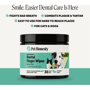 Pet Honesty Fresh Breath Dog & Cat Dental Wipes, 30 count