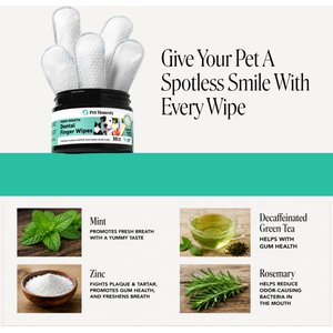 Pet Honesty Fresh Breath Dog & Cat Dental Wipes, 30 count