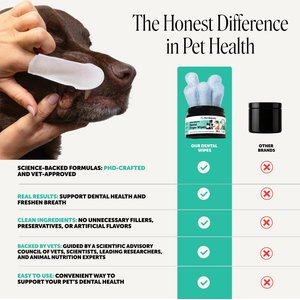 Pet Honesty Fresh Breath Dog & Cat Dental Wipes, 30 count